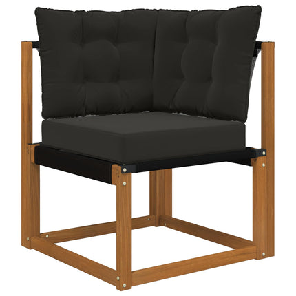 Utomhussoffset med kudde 6 pcs Naturlig och svart