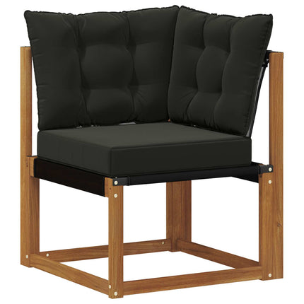 Utomhussoffset med kudde 7 pcs Naturlig och svart