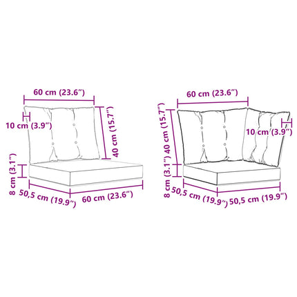 Utomhussoffset med kudde 9 pcs Naturlig och Grädde