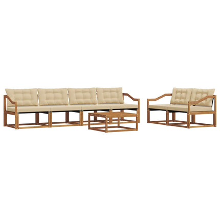 Utomhussoffset med kudde 7 pcs Naturlig och Beige