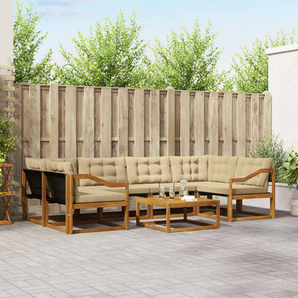 Utomhussoffset med kudde 7 pcs Naturlig och Beige