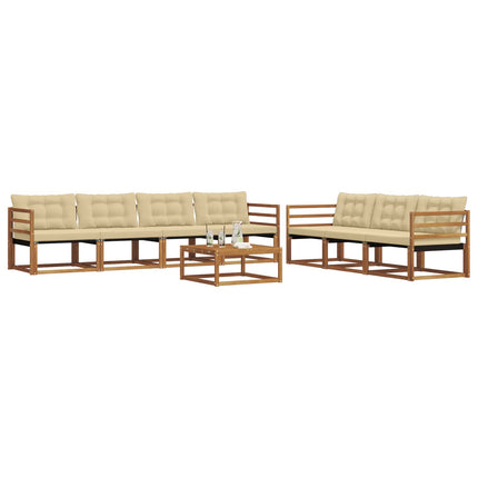 Utomhussoffset med kudde 8 pcs Naturlig och Beige
