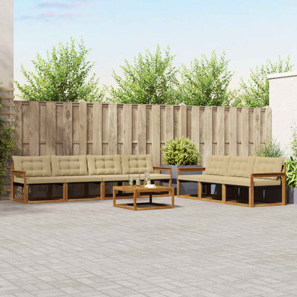 Utomhussoffset med kudde 8 pcs Naturlig och Beige