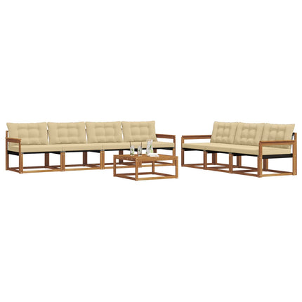 Utomhussoffset med kudde 8 pcs Naturlig och Beige