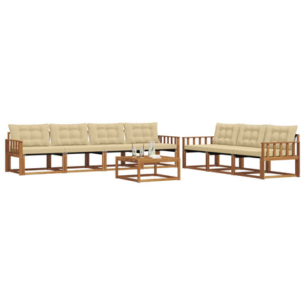 Utomhussoffset med kudde 8 pcs Naturlig och Beige