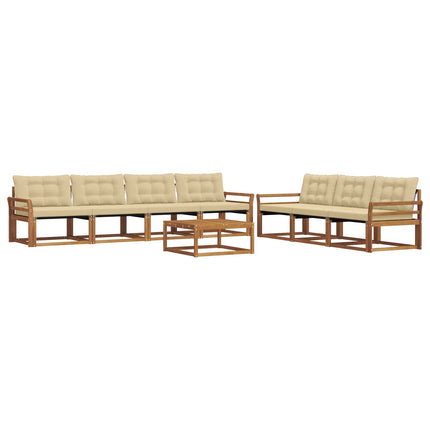 Utomhussoffset med kudde 8 pcs Naturlig och Beige