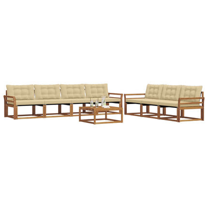 Utomhussoffset med kudde 8 pcs Naturlig och Beige