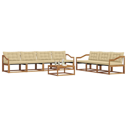 Utomhussoffset med kudde 8 pcs Naturlig och Beige