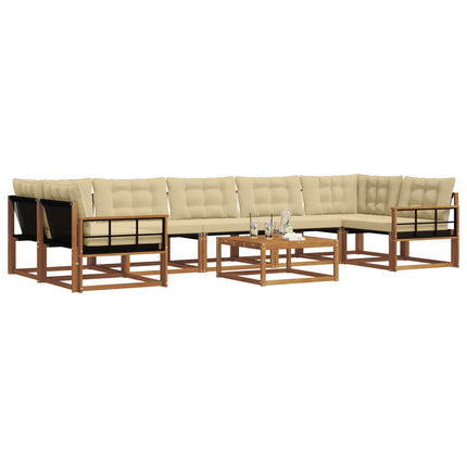 Utomhussoffset med kudde 8 pcs Naturlig och Beige