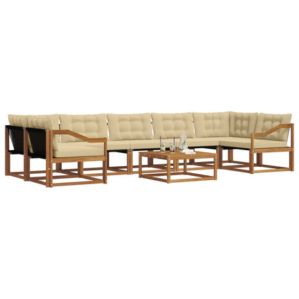 Utomhussoffset med kudde 8 pcs Naturlig och Beige