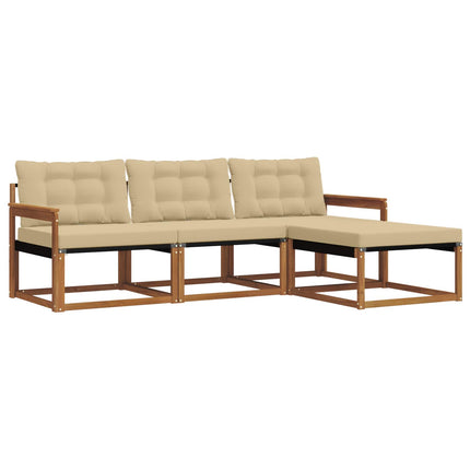 Utomhussoffset 4 st Naturlig och Beige