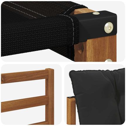 Utomhussoffset med kudde 5 pcs Naturlig och svart