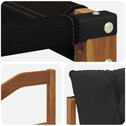 Utomhussoffset med kudde 6 pcs Naturlig och svart
