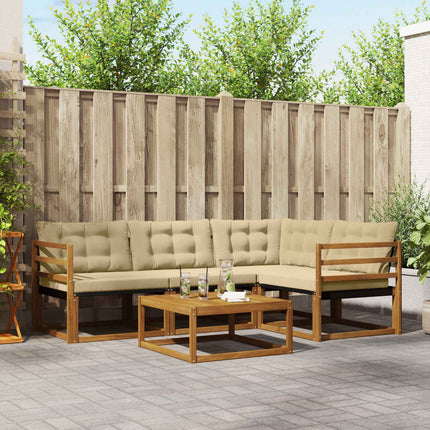 Utomhussoffset med kudde 5 pcs Naturlig och Beige
