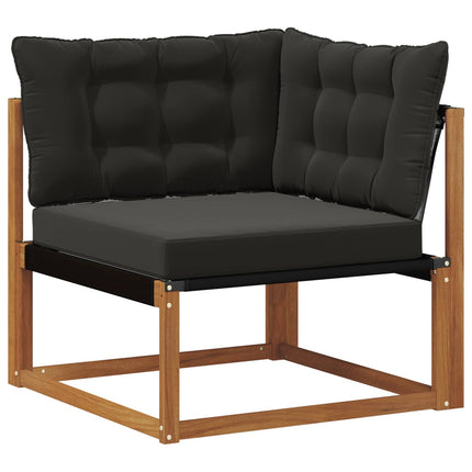 Utomhussoffset med kudde 5 pcs Naturlig och svart