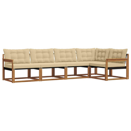 Utomhussoffset med kudde 5 pcs Naturlig och Beige