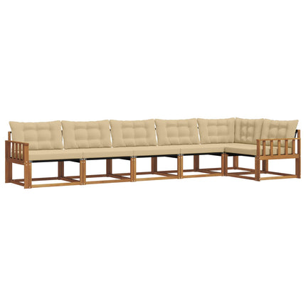 Utomhussoffset med kudde 6 pcs Naturlig och Beige