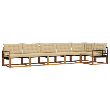 Utomhussoffset 6 st Naturlig och Beige