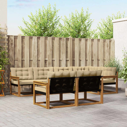 Utomhussoffset med kudde 7 pcs Naturlig och Beige