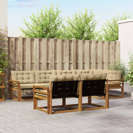 Utomhussoffset med kudde 7 pcs Naturlig och Beige