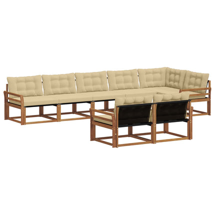 Utomhussoffset med kudde 8 pcs Naturlig och Beige