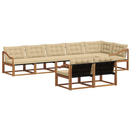 Utomhussoffset med kudde 8 pcs Naturlig och Beige