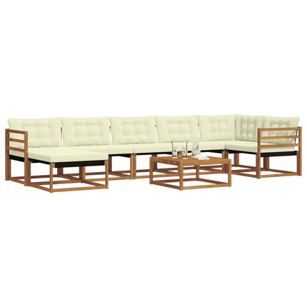 Utomhussoffset 22 pcs Naturlig och Grädde Massivt Akaciaträ