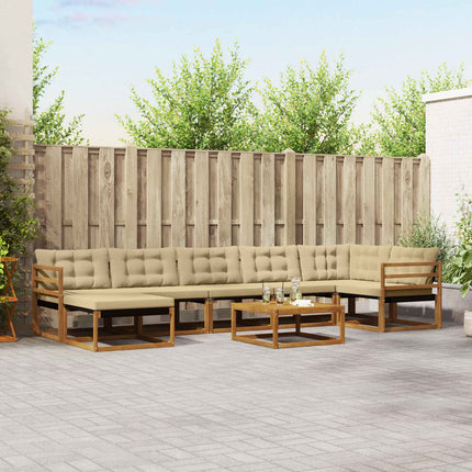 Utomhussoffset 22 pcs Naturlig och Beige Massivt Akaciaträ