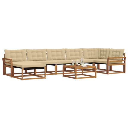 Utomhussoffset 22 pcs Naturlig och Beige Massivt Akaciaträ