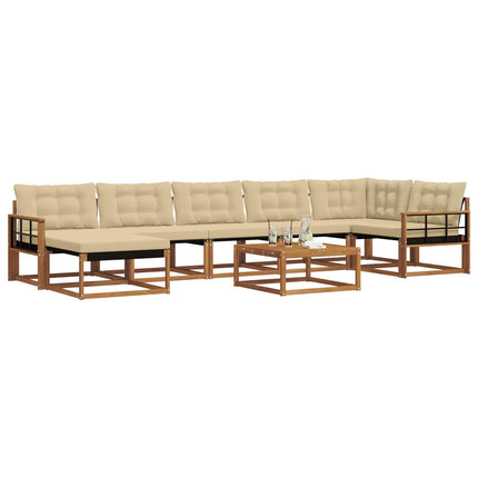 Utomhussoffset 22 pcs Naturlig och Beige Massivt Akaciaträ