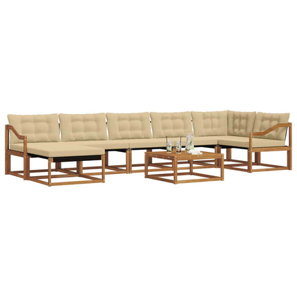 Utomhussoffset 22 pcs Naturlig och Beige Massivt Akaciaträ