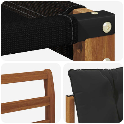 Utomhussoffset med kudde 6 pcs Naturlig och svart