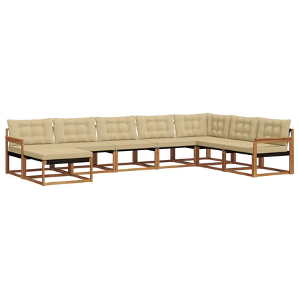 Utomhussoffset med kudde 8 pcs Naturlig och Beige