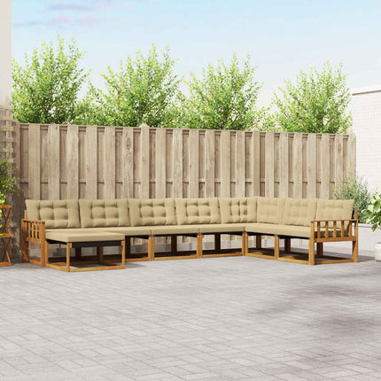 Utomhussoffset med kudde 8 pcs Naturlig och Beige