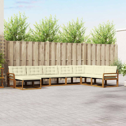 Utomhussoffset med kudde 8 pcs Naturlig och Grädde