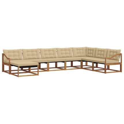 Utomhussoffset med kudde 8 pcs Naturlig och Beige