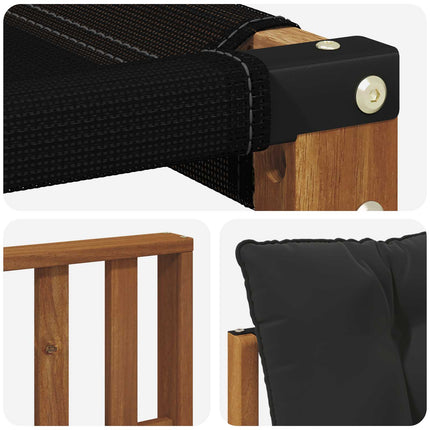 Utomhussoffset med kudde 6 pcs Naturlig och svart