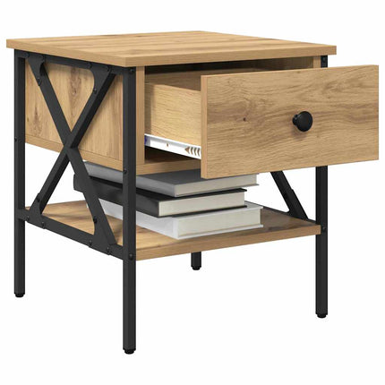 Sängbord artisan ek 40 x 42 x 45 cm Konstruktionsträ och metall