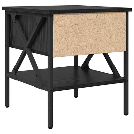 Sängbord Svart ek 40 x 42 x 45 cm Konstruktionsträ och metall