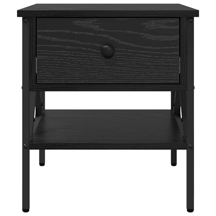 Sängbord med låda 2 pcs Svart ek 40 x 42 x 45 cm