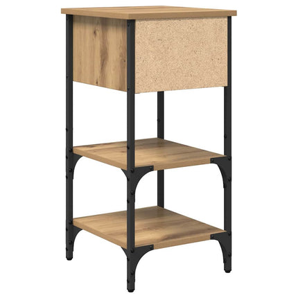 Nattduksbord 2 pcs Brun 33,5 x 36 x 70 cm Konstruerat trä