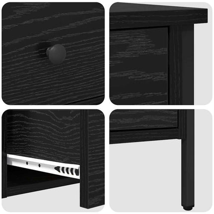 Sängbord Svart ek 40 x 42 x 50 cm Konstruktionsträ och metall