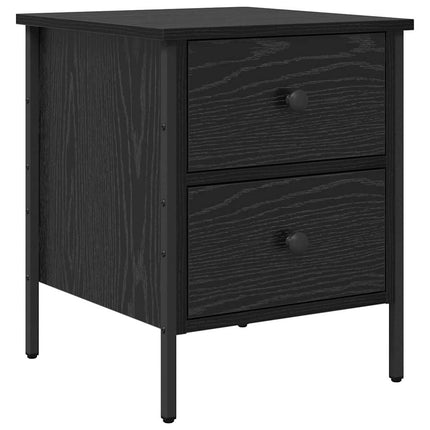 Sängbord Svart ek 40 x 42 x 50 cm Konstruktionsträ och metall