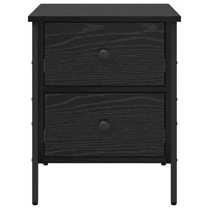 Sängbord Svart ek 40 x 42 x 50 cm Konstruktionsträ och metall