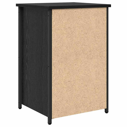 Nattduksbord med låda 2 pcs Svart Ek 40 x 36 x 60 cm