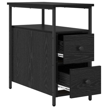 Nattduksbord 2 pcs Svart ek 30 x 60 x 60 cm Konstruerat trä