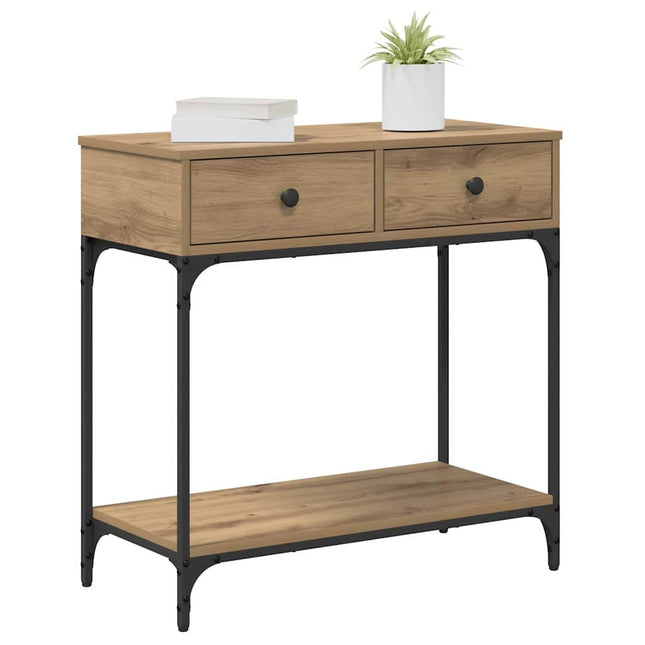 Konsolbord artisan ek 75 x 34,5 x 75 cm Konstruerat trä