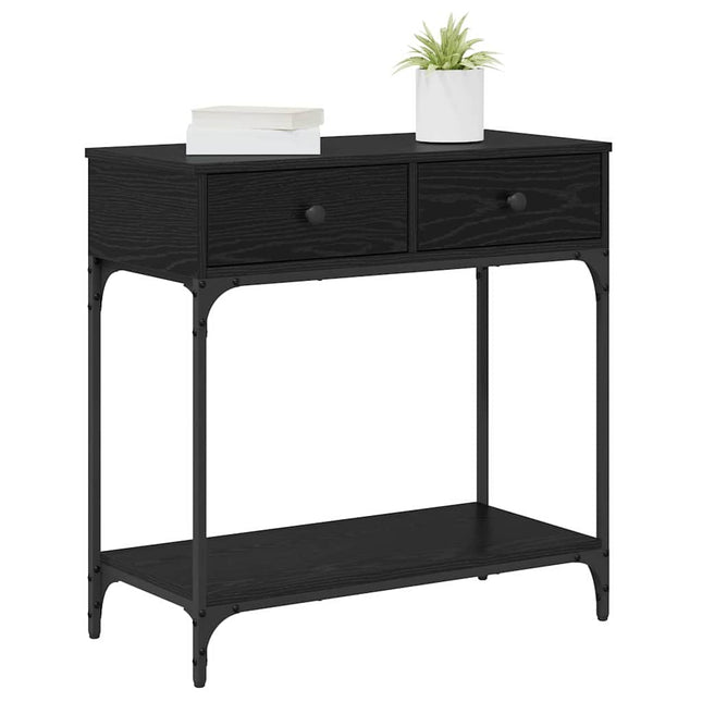 Konsolbord Svart ek 75 x 34,5 x 75 cm Konstruerat trä