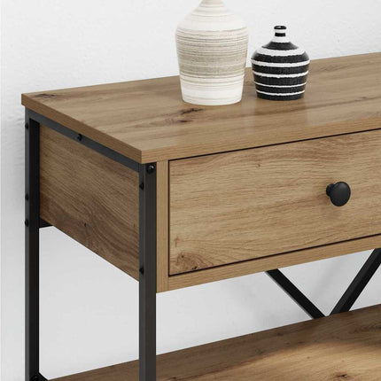 Konsolbord med låda med hylla Brun 100 x 34,5 x 75 cm trä