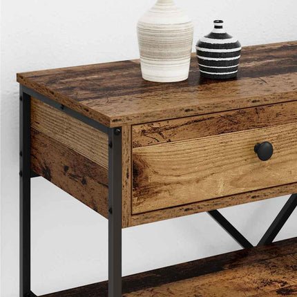 Konsolbord med låda med hylla Brun 75 x 34,5 x 75 cm trä